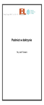 Podmiot w doktrynie
