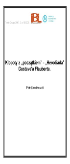 Kłopoty z&nbsp;"początkiem" &ndash; "Herodiada" Gustave&rsquo;a Flauberta