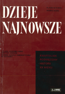 Dzieje Najnowsze : [kwartalnik poświęcony historii XX wieku] R. 30 z. 2 (1998), Title pages, Contents