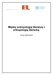 Między antropologią literatury i antropologią literacką