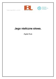 Jego nieliczne słowa