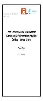Lost Cosmonauts: On Ryszard Kapuściński’s Imperium and Its Critics – Once Mor