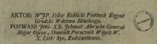 Aktor WJP. Felix Kublicki Piottuch Regent Grodzki Wdztwa Mińskiego, Pozwani JOO. XX. Jchmość Albrycht Generał-Major Oyciec, Dominik Porucznik W&oacute;ysk W.X. Litt. Syn, Radziwiłłowie