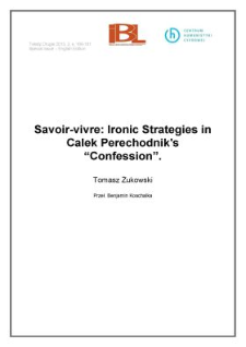Savoir-vivre: Ironic Strategiesin Calek Perechodnik’s Confession