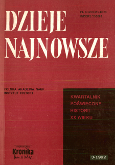 Dzieje Najnowsze : [kwartalnik poświęcony historii XX wieku] R. 24 z. 3 (1992), Title pages, Contents