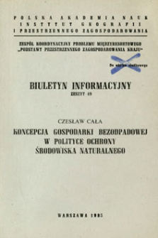 Koncepcja gospodarki bezodpadowej w polityce ochrony środowiska naturalnego