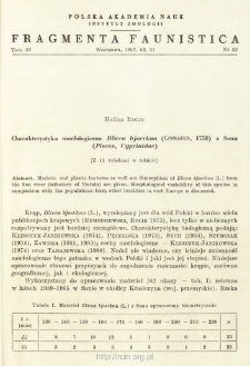 Charakterystyka morfologiczna Blicca bjoerkna (Linnaeus, 1758) z Sanu (Pisces, Cyprinidae)