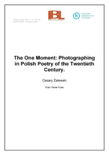 The One Moment: Photographing in Polish Poetry of the Twentieth Century