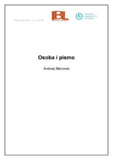 Osoba i pismo