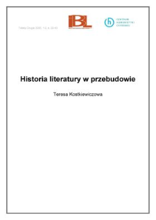 Historia literatury w przebudowie