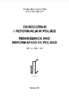 Odrodzenie i Reformacja w Polsce T. 57 (2013), Special Issue. Title pages, Contents