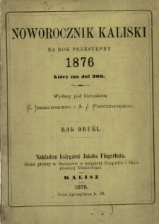 Noworocznik Kaliski na Rok 1876