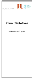 Rozmowa z Ritą Gombrowicz