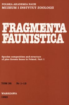 Fragmenta Faunistica - Strony tytułowe, spis treści - t. 36, nr. 1-12 (1993)