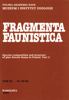 Fragmenta Faunistica - Strony tytułowe, spis treści - t. 36, nr. 18-25 (1994)