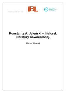 Konstanty A. Jeleński – historyk literaturynowoczesnej