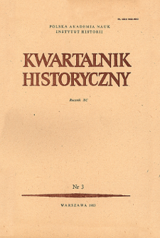 Kwartalnik Historyczny R. 90 nr 3 (1983), Strony tytułowe, Spis treści