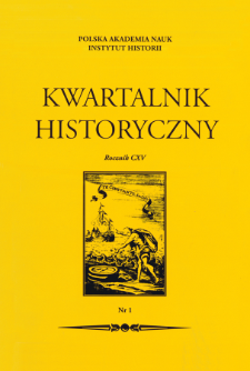 Kwartalnik Historyczny R. 115 nr 1 (2008), Strony tytułowe, spis treści