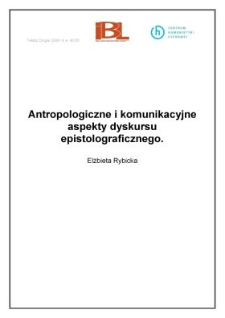 Antropologiczne i komunikacyjne aspekty dyskursu epistolograficznego