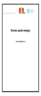 Koniec epoki (wstęp)