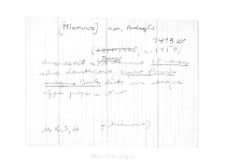 Mianowo. Files of Nur district in the Middle Ages. Files of Historico-Geographical Dictionary of Masovia in the Middle Ages