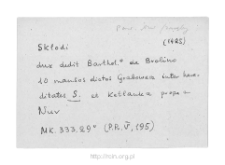 Skłody. Files of Nur district in the Middle Ages. Files of Historico-Geographical Dictionary of Masovia in the Middle Ages