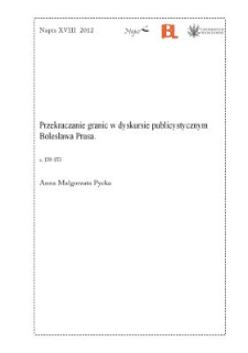 Przekraczanie granic w dyskursie publicystycznym Bolesława Prusa