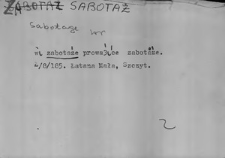 Kartoteka Słownika Gwar Ostr&oacute;dzkiego, Warmii i Mazur, Sabotaż - Siła