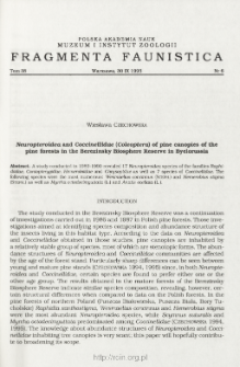 Neuropteroidea and Coccinellidae (Coleoptera) of pine canopies of the pine forests in the Berezinsky Biosphere Reserve in Byelorussia