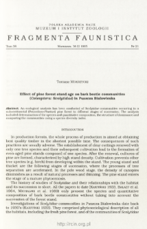 Effect of pine forest stand age on bark beetles communities (Coleoptera: Scolytidae) in Puszcza Białowieska