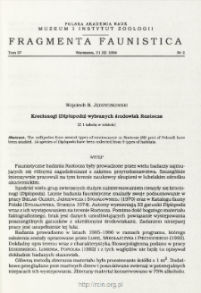 Krocionogi (Diplopoda) wybranych środowisk Roztocza