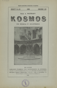 Kosmos. Seria A, Rozprawy, Rocznik 61, Zeszyt 2-3