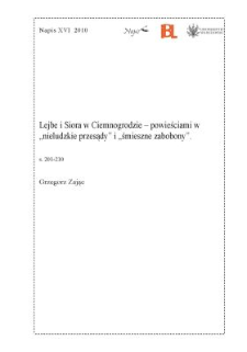 Lejbe i Siora w Ciemnogrodzie - powieściami w "nieludzkie przesądy" i "śmieszne zabobony"