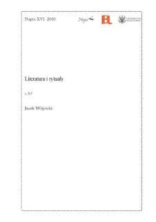 Literatura i rytuały [Wstęp]