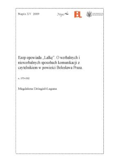 Ezop opowiada "Lalkę". O werbalnych i niewerbalnych sposobach komunikacji z czytelnikiem w powieści Bolesława Prusa