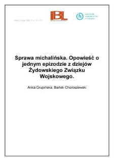 Sprawa michalińska. Opowieść o jednym epizodzie z dziej&oacute;w Żydowskiego Związku Wojskowego