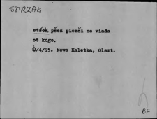 Kartoteka Słownika Gwar Ostr&oacute;dzkiego, Warmii i Mazur, Strzał - Szczęście