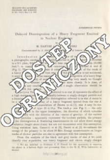 Delayed Disintegration of a Heavy Fragment Emitted in Nuclear Explosion