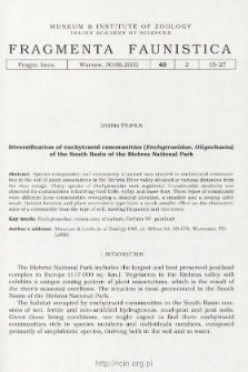 Diversification of enchytraeid communities (Enchytraeidae, Oligochaeta) of the South Basin of the Biebrza National Park