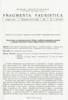 Nowe dane o rozmieszczeniu w Polsce rzadkich gatunk&oacute;w mr&oacute;wek z rodzaju Leptothorax Mayr (Hymenoptera, Formicidae)
