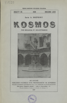 Kosmos. Seria A, Rozprawy, Rocznik 63, Zeszyt 3