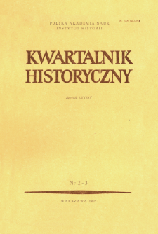 Kwartalnik Historyczny R. 88 nr 2/3 (1982), Strony tytułowe, spis treści