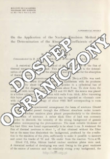 On the Application of the Nuclear Emulsion Method to the Determination of the Absorption Coefficients of Slow Neutrons