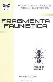 Fragmenta Faunistica - Strony tytułowe, spis treści - t. 47, nr. 2 (2004)
