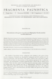 Heterodactyly in the genus Craspedosoma (Diplopoda, Chordeumatida): an observation error