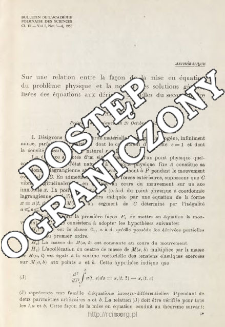 Sur une relation entre la fa&ccedil;on de la mise en &eacute;quation du probl&egrave;me physique et la notion des solutions g&eacute;n&eacute;ralis&eacute;es des &eacute;quations aux d&eacute;riv&eacute;es partielles du second ordre