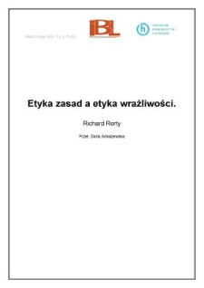 Etyka zasad a etyka wrażliwości