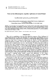 Notes on bees (Hymenoptera: Apoidea: Apiformes) of central Poland