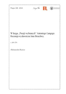 W kręgu "Poezji wybranych" Antoniego Langego. Recenzja wydawnicza Jana Brzechwy