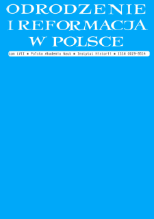 Odrodzenie i Reformacja w Polsce T. 57 (2013), Title pages, Contents